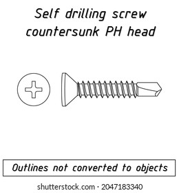 selbstbohrende Schraubenumrisslinie PH-Kopfbefestigung