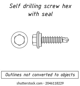 self drilling screw hex head with seal outline