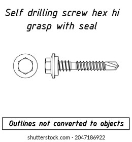 tornillo de autoperforación hex hex hi agarre con fiador de sello 