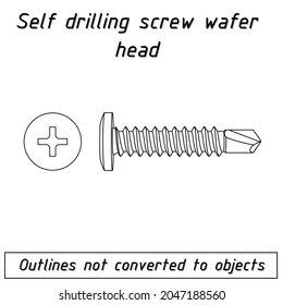 self drilling screw wafer head  fastener outline