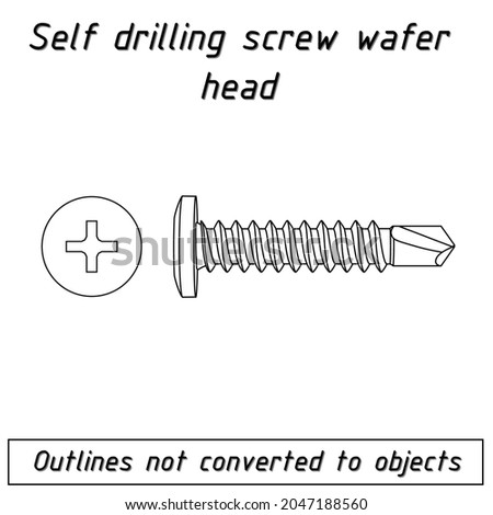 self drilling screw wafer head  fastener outline