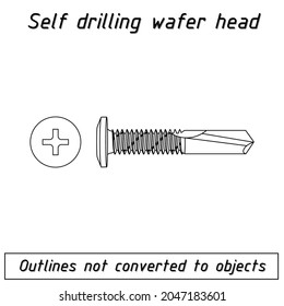 self drilling  wafer head  fastener outline
