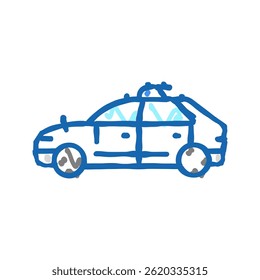 Auto Drive coche doodle icono bosquejo Vector. auto drive coche signo. ilustración de símbolo aislado