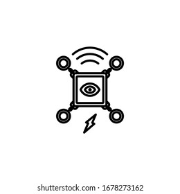 Self Drive Electric Vehicle Icon Set Outline Style
