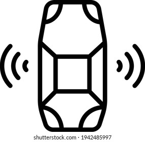 Selbstfahrendes Aktives Sicherheitskonzept Vectorsymbol Design, Autonome fahrerlose Fahrzeugsymbole, Robo-Autosignatur, Stockillustration des automatischen Fahrsystems