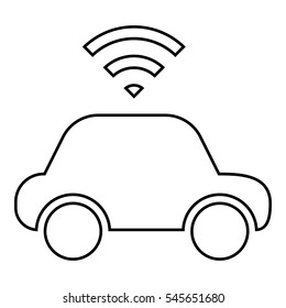 Self driving car - Black outline