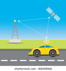 Self Driving Car Concept Cartoon Infographic Stock Vector (Royalty Free ...