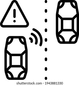 Self Driving CAr Hacking and Malfunctions Concept,  Highway Lane Cross Vector Icon Design, Autonomous driverless vehicle Symbol, Robo car Sign, Automated driving system stock illustration