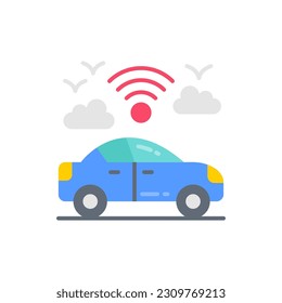 Auto-Icon selbstfahrend in Vektorgrafik. Illustration