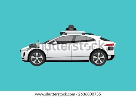Self driving car. Intelligent controlled driverless car. Vector illustration