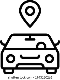 Self driving car location front view Concept Vector Icon Design, Autonomous driverless vehicle Symbol, Robo car Sign, Automated driving system stock illustration