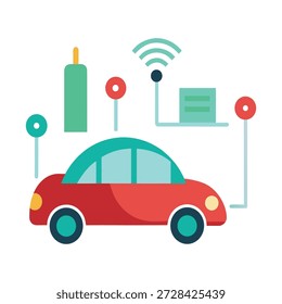 Automóvil autónomo que se mueve a través de redes de movilidad urbana inteligente