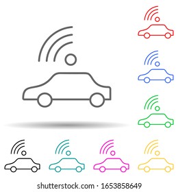 self driving car multi color style icon. Simple thin line, outline vector of new technologies icons for ui and ux, website or mobile application