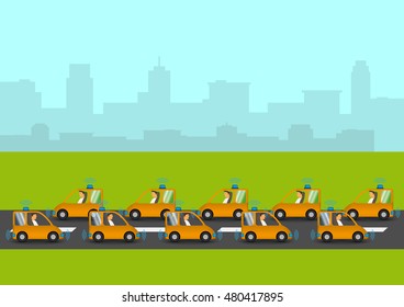 self - driving car on a way