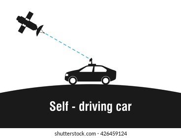 self - driving car on a white background