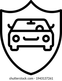 Concepto de regulación y legislación del automóvil, diseño de iconos del vector de seguridad del automóvil, símbolo del vehículo sin conductor autónomo, señalización del vehículo robo, ilustración del material del sistema de conducción automatizada