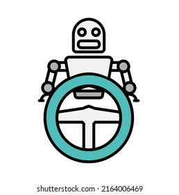 concepto de logotipo del icono del coche autoconducible