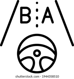 Selbstfahrendes Autopilot-Lane-Design, Autopilot-Lane-Assist-Vektorsymbol, Autonome fahrerlose Fahrzeugsymbole, Robo-Auto-Schild, Stockillustration des automatischen Fahrsystems