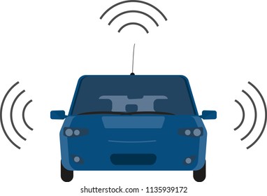 Self driving car. 
Vector illustration