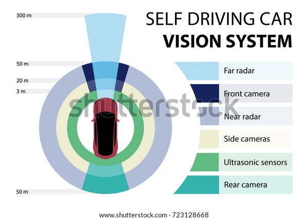 Self Driving Car Vision System Infographic: vetor stock (livre de ...