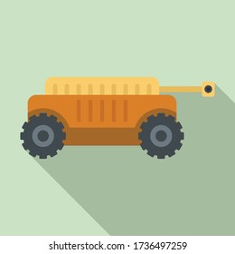 Self driving farm machine icon. Flat illustration of self driving farm machine vector icon for web design