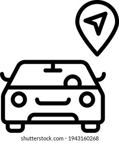 Self driving gps direction Concept, Lorry Current Address Pin Vector Icon Design, Autonomous driverless vehicle Symbol, Robo car Sign, Automated driving system stock illustration