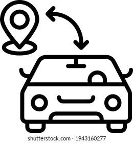 Self Driving Guideway Transit Concept,  Automotive Navigation System Vector Icon Design, Autonomous Driverless Vehicle Symbol, Robo Car Sign, Automated Driving System Stock Illustration