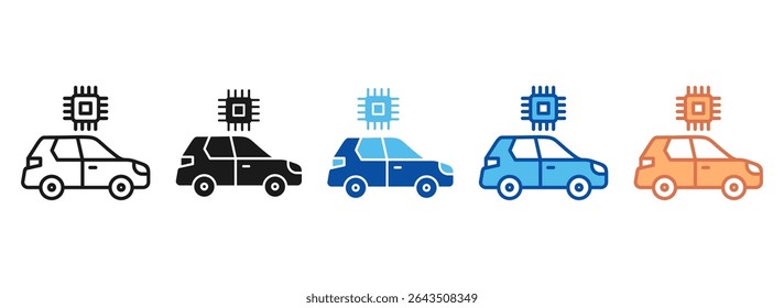 Self Driving Icon Set Multiple Style Collection