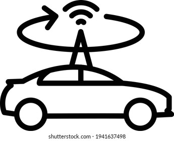 Self driving light detection and Ranging Device Concept Vector Icon Design, Autonomous driverless vehicle Symbol, Robo car Sign, Automated driving system stock illustration