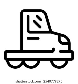 Self driving robotaxi transporting passengers icon in thin line style