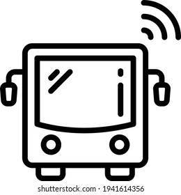 Self driving Tourist Bus Concept, Autopilot Smart City Tram Vector Icon Design, Autonomous driverless vehicle Symbol, Robo car Sign, Automated driving system stock illustration