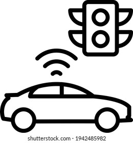 Self Driving Traffic Light Detection And Recognition Concept Vector Icon Design, Autonomous Driverless Vehicle Symbol, Robo Car Sign, Automated Driving System Stock Illustrat