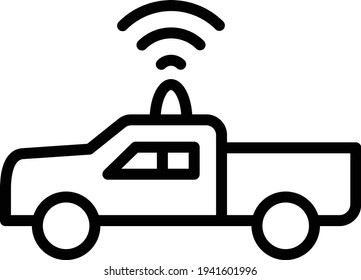 Self driving Truck Concept Vector Icon Design, Autonomous driverless vehicle Symbol, Robo car Sign, Automated driving system stock illustration