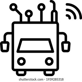 self driving trucks and vans Concept Vector Icon Design, Autonomous driverless vehicle Symbol, Robo car Sign, Automated driving system stock illustration