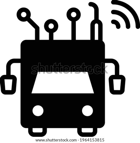 Self driving trucks and vans Concept, Autopilot Commercial Lorry Vector Icon Design, Autonomous driverless vehicle Symbol, Robo car Sign, Automated driving system stock illustration