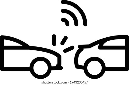 Self Driving Vehicular Communication Systems Concept, Conflict Over Spectrum Vector Icon Design, Autonomous Driverless Vehicle Hit Symbol, Robo Car Sign, Automated Driving System Stock Illustration, 