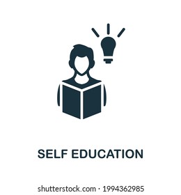 Self Education icon. Monochrome simple element from personal growth collection. Creative Self Education icon for web design, templates, infographics and more