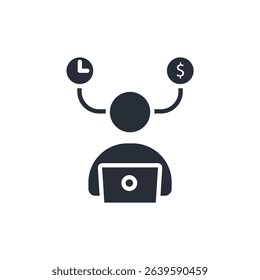 self employed icon. vector.Editable stroke.linear style sign for use web design,logo.Symbol illustration.