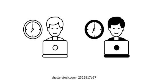 Icono de trabajo autónomo con fondo blanco Vector Ilustración de stock