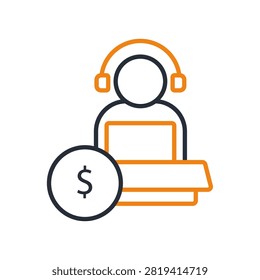 self employed icons minimalist flat style design, self employed Vector illustration on white background