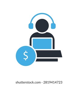 self employed icons minimalist flat style design, self employed Vector illustration on white background