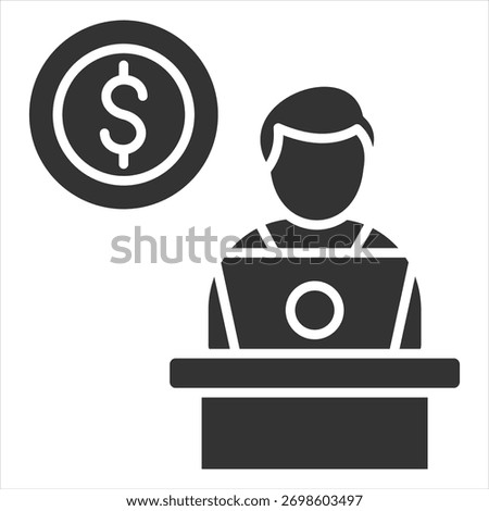 Self Employment Glyph Icon Vector Illustration