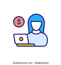 Icono de autoempleo en vector. Logotipo
