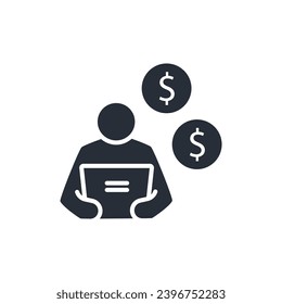self employment icon. vector.Editable stroke.linear style sign for use web design,logo.Symbol illustration.