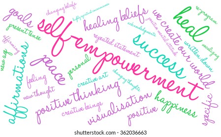 Self Empowerment word cloud on a white background. 