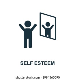 Self Esteem icon. Monochrome simple element from personal growth collection. Creative Self Esteem icon for web design, templates, infographics and more