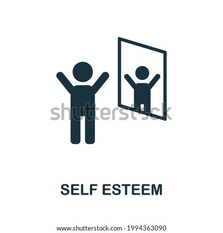 Self Esteem icon. Monochrome simple element from personal growth collection. Creative Self Esteem icon for web design, templates, infographics and more
