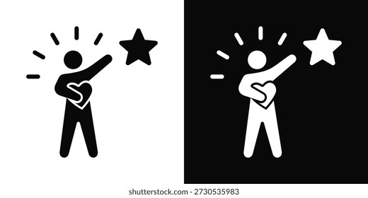 Estilo de fondo blanco y negro del icono de la autoestima