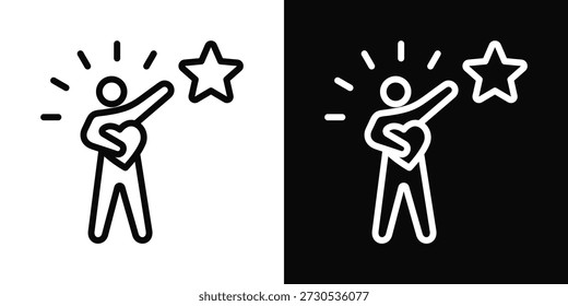 Estilo de fondo blanco y negro del icono de la autoestima