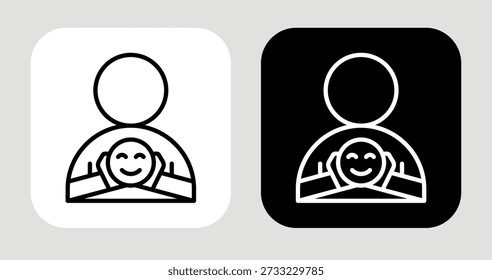 Self Expression Icon In Black and White Line Style